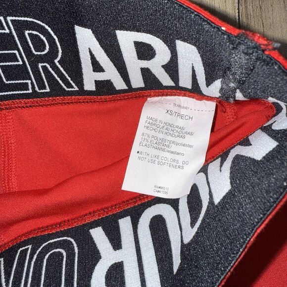 Under Armour Compression Shorts Women’s Size XS Mid Rise 4 Inch Shorty, Red - Picture 5 of 8